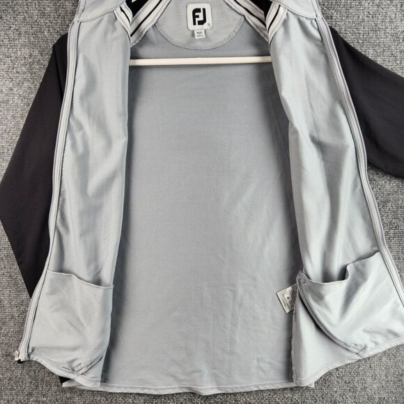 Footjoy Stretch Jacket Women Small Full Zip Golf Long Sleeve Gray Black Athletic - Picture 9 of 16